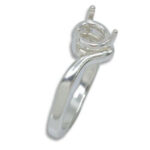 Round Solitaire Curved Band Pre-notched Ring Mounting