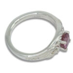 Natural Purple Pink Spinel 6mm Round Ornamental Floral Ring