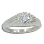 Sun Ray Deco Lab Created Diamond Ring