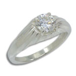 Sun Ray Deco Lab Created Diamond Ring