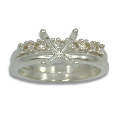 Round Vee Head Solitaire Pre-notched Ring Mounting