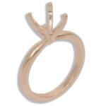 Round Vee Head Solitaire Pre-notched Ring Mounting