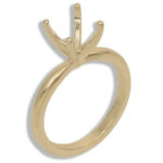 Round Vee Head Solitaire Pre-notched Ring Mounting