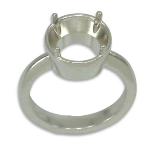 Round Bezel Design with Prongs Pre-notched Ring Mounting