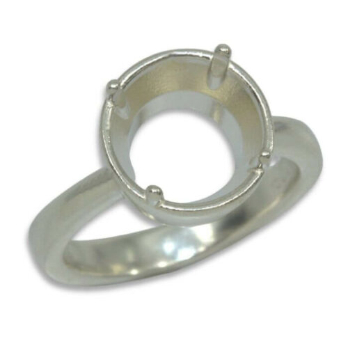 Round Bezel Design with Prongs Pre-notched Ring Mounting