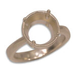 Round Bezel Design with Prongs Pre-notched Ring Mounting - Rose Gold