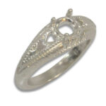 Vintage-Inspired Engraved Round Solitaire Pre-notched Ring Mounting