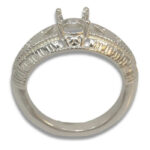 Vintage-Inspired Engraved Round Solitaire Pre-notched Ring Mounting