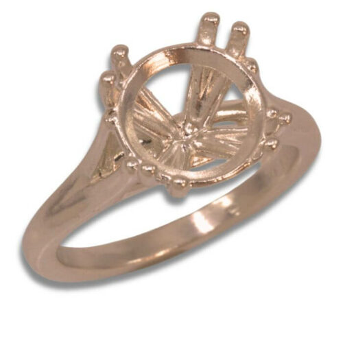 Round Split Cathedral Pre-notched Ring Mounting - Rose Gold