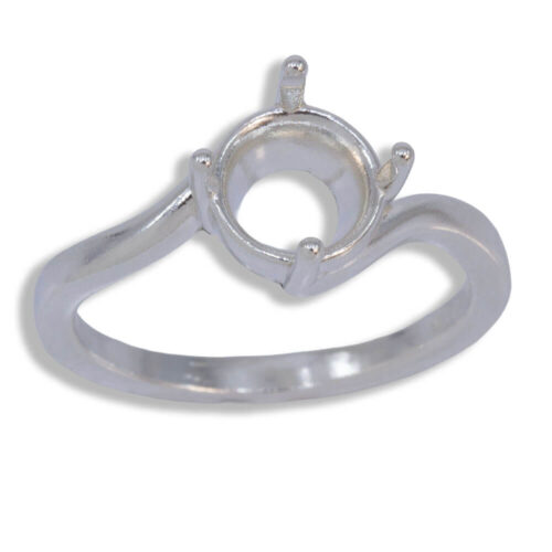 Kate Ring - Round Solitaire Twist Pre-notched Mounting