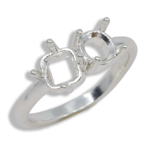 Toi et Moi Round and Princess Cut Pre-notched Ring Mounting