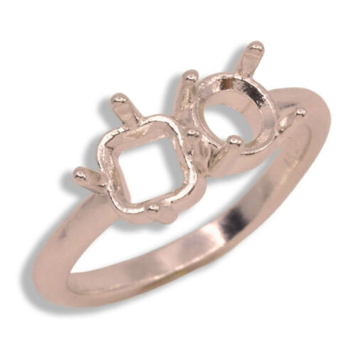 Toi et Moi Round and Princess Cut Pre-notched Ring Mounting