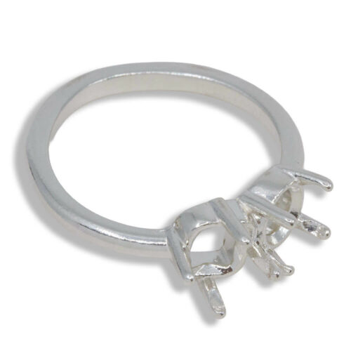 Toi et Moi Round and Princess Cut Pre-notched Ring Mounting