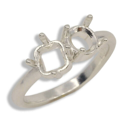 Toi et Moi Round and Princess Cut Pre-notched Ring Mounting