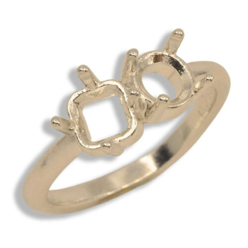 Toi et Moi Round and Princess Cut Pre-notched Ring Mounting