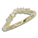 Lab Created Five Stone Curved Wedding Band Ring