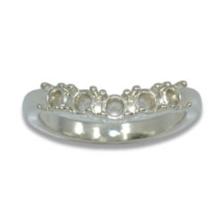 Five (5) Stone Round Curved Wedding Band Ring Mounting - 3mm