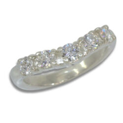 Curved Wedding Band - 3mm 0.50ctw Five Stone Curved Band