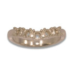 Five (5) Stone Round Curved Wedding Band Ring Mounting - 3mm - Rose Gold