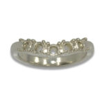 Five (5) Stone Round Curved Wedding Band Ring Mounting - 3mm - White Gold