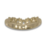 Five (5) Stone Round Curved Wedding Band Ring Mounting - 3mm - Yellow Gold