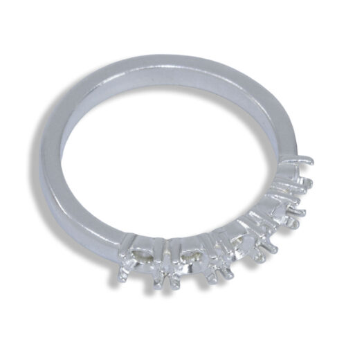 Five (5) Stone Round Straight Wedding Band Ring Mounting