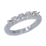 Five (5) Stone Round Straight Wedding Band Ring Mounting