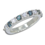 Lab Created Ten Stone Ring - Lab Diamond w/ Lab Alexandrite