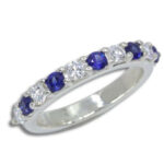 Lab Created Ten Stone Ring - Lab Diamond w/ Lab Sapphire