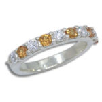 Lab Created Ten Stone Ring - Lab Diamond w/ Lab Sapphire