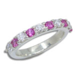 Lab Created Ten Stone Ring - Lab Diamond w/ Lab Sapphire