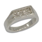 Men's 3mm Three Stone Pre-notched Ring Mounting