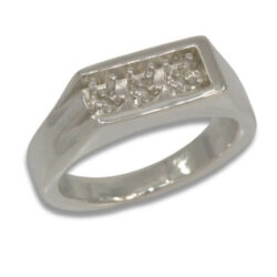 Men's 3mm Three Stone Pre-notched Ring Mounting