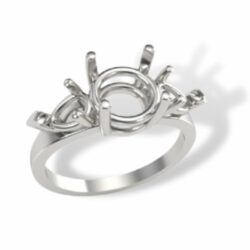 Round Pear Accent Pre-notched Ring Mounting