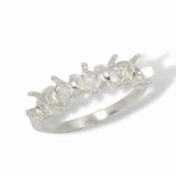 Five Stone Round Mothers Pre-notched Ring Mounting