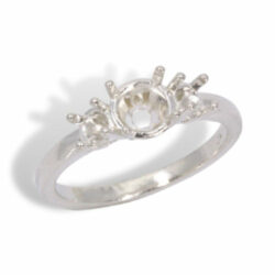 Three Stone Cutout Design Pre-notched Ring Mounting