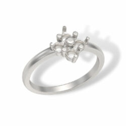 Round Four Stone Ring Mounting