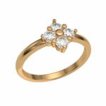 Round Four Stone Ring Mounting