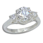 Lab Diamond 2.35ctw Three Stone Round Trellis Ring