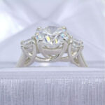 Lab Diamond 2.35ctw Three Stone Round Trellis Ring - Side