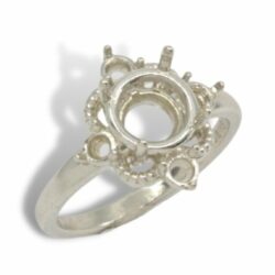 Round Accented Milgrain Pre-notched Ring Mounting