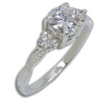 Lab Created Diamond 1ct Twist Milgrain Ring