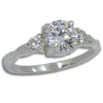 Lab Created Diamond 1ct Twist Milgrain Ring