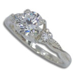Lab Created Diamond 1ct Twist Milgrain Ring
