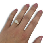 Round Trillion Three Stone Pre-notched Ring Mounting - 2CT Lab Diamond