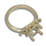 Round Trillion Three Stone Pre-notched Ring Mounting