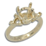 Round Trillion Three Stone Pre-notched Ring Mounting