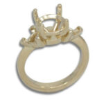 Round Trillion Three Stone Pre-notched Ring Mounting