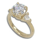 Round Trillion Three Stone Pre-notched Ring Mounting - 2CT Lab Diamond