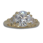 Round Trillion Three Stone Pre-notched Ring Mounting - 2CT Lab Diamond
